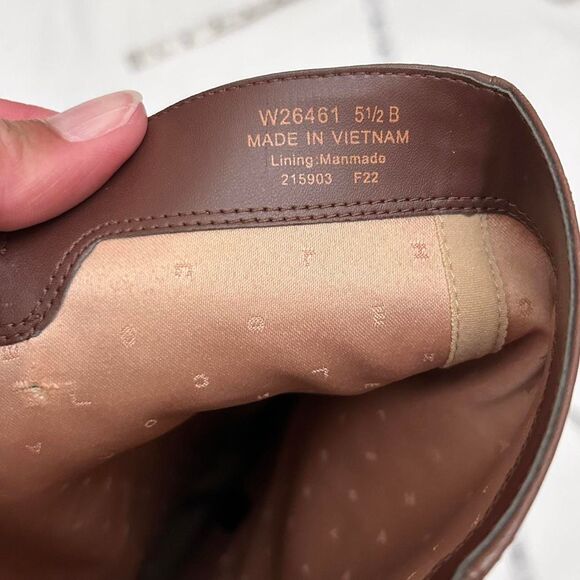 Cole Haan Chrystie Brown Leather Square Toe Knee-High Tall Boots - Sz 5.5B - Picture 2 of 8